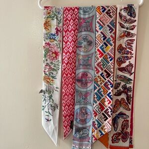 Colorful Patterned Silk Scarf Collection
